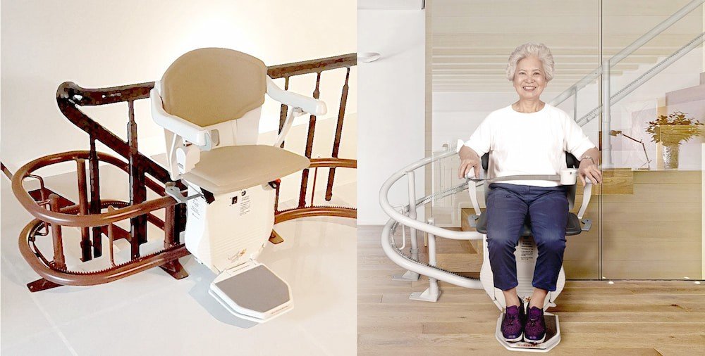 雙彎軌式樓梯升降椅